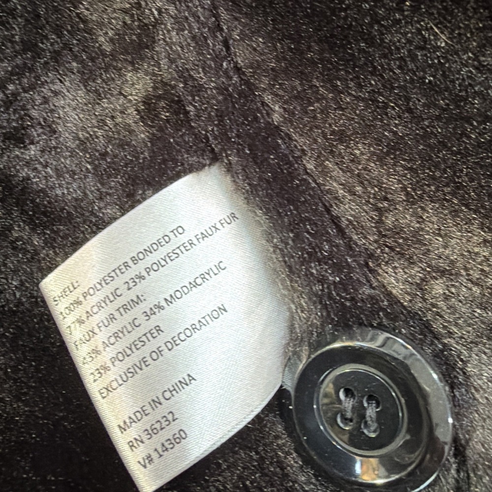 Gallery New York Women's Brown Faux Fur Hooded Winter Coat Size M Cleaned Warm - Picture 9 of 12